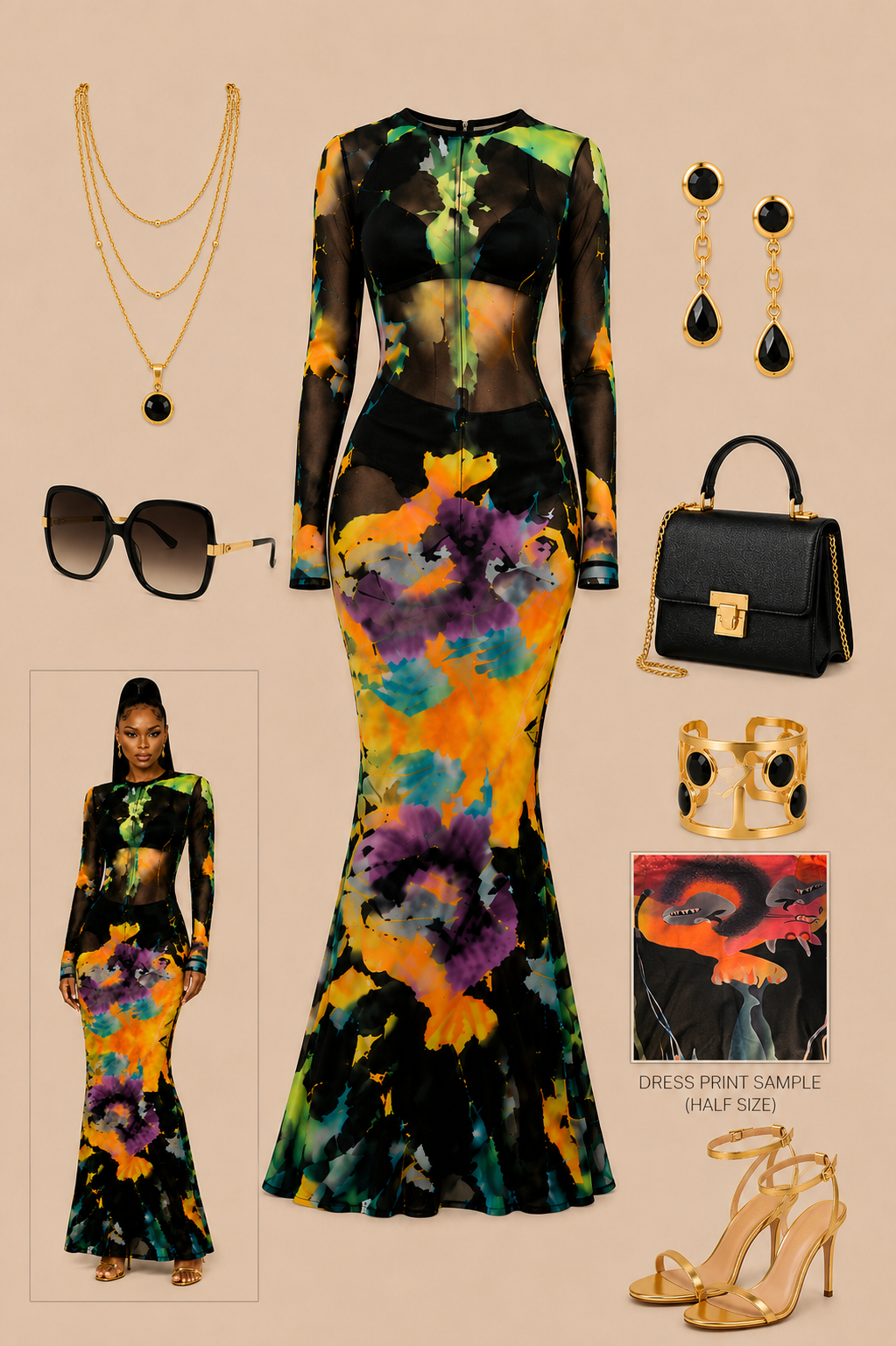 Midnight Orchid Maxi Dress