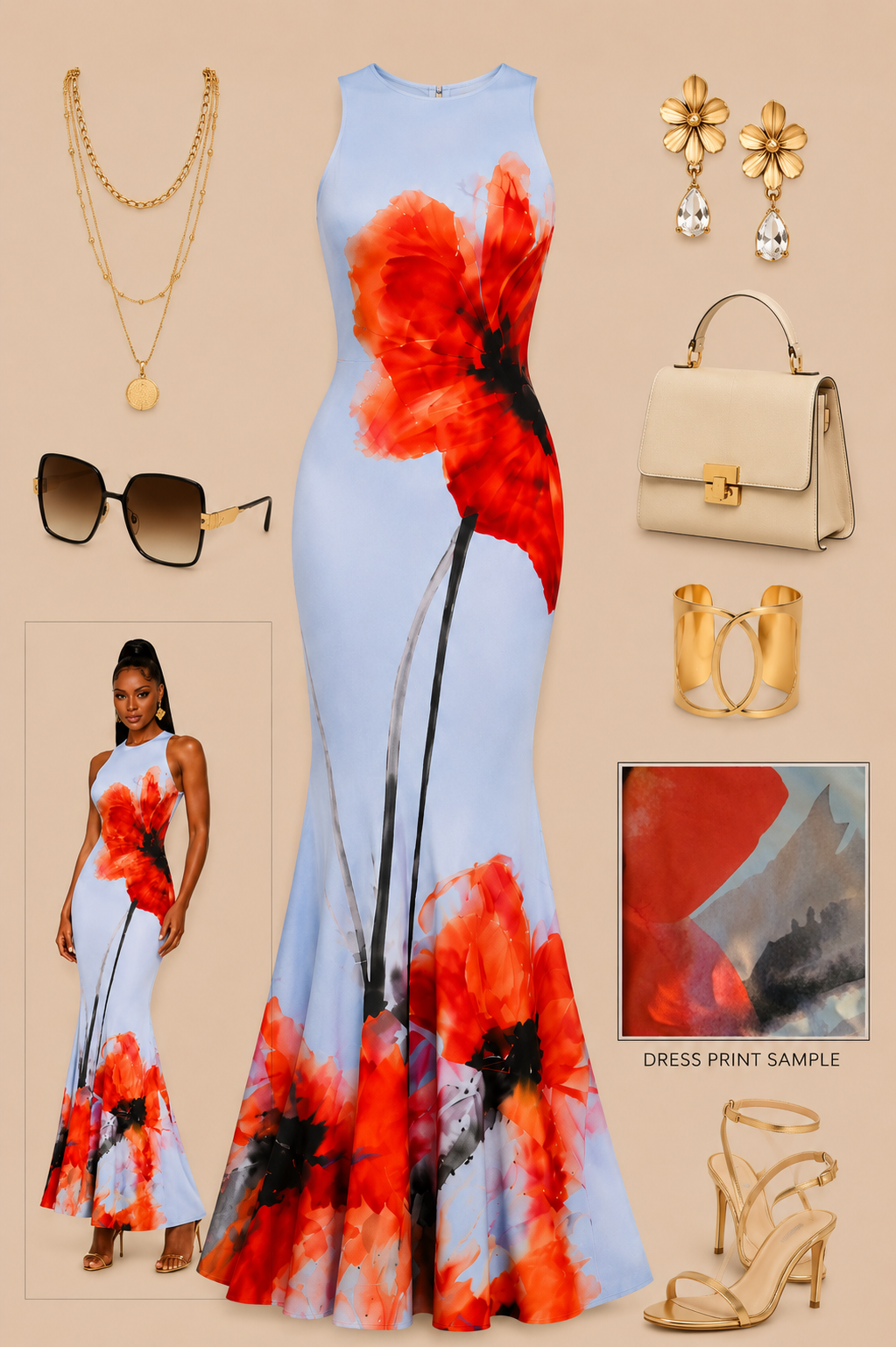 Sky Bloom Maxi Dress