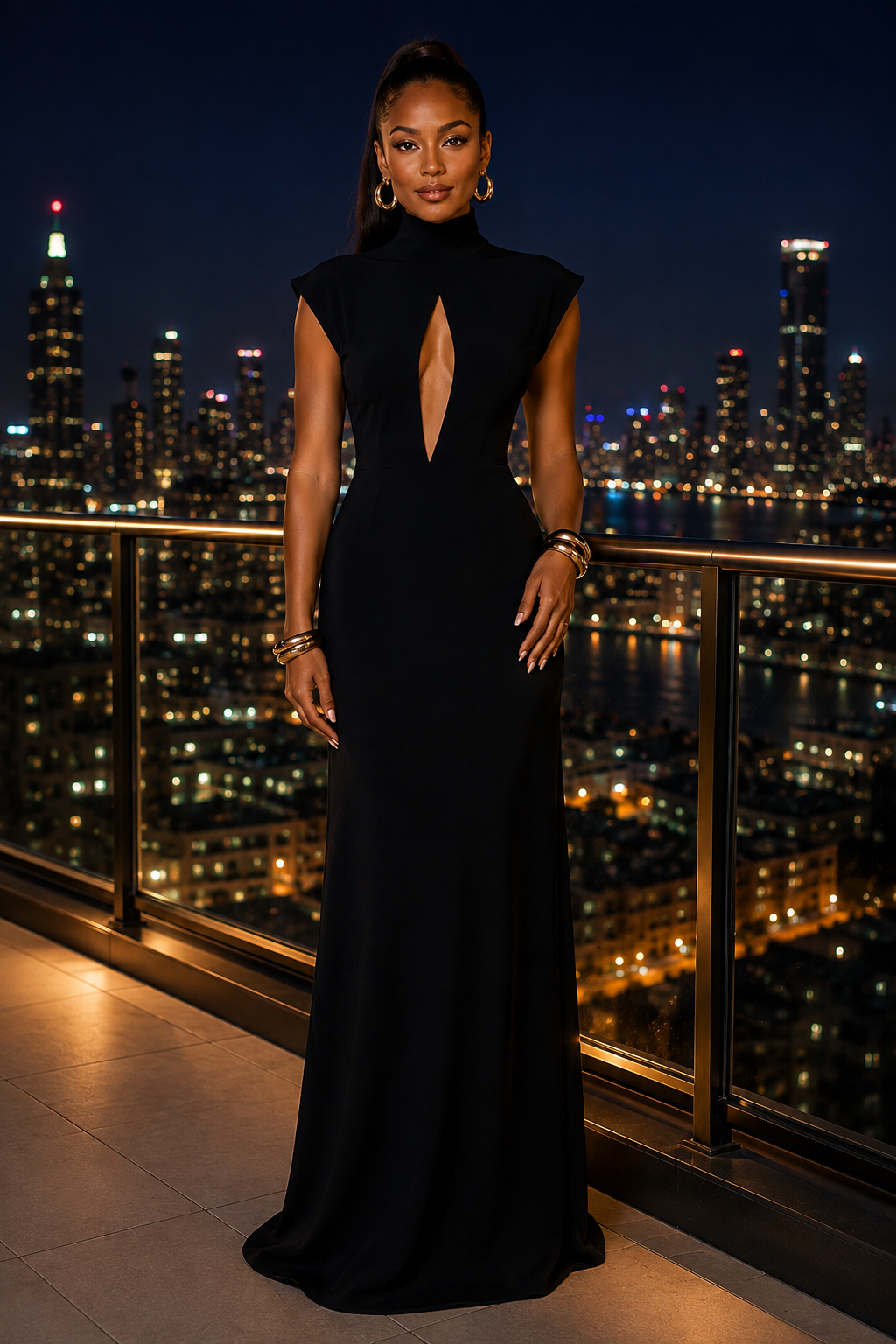 Midnight Allure Keyhole Gown