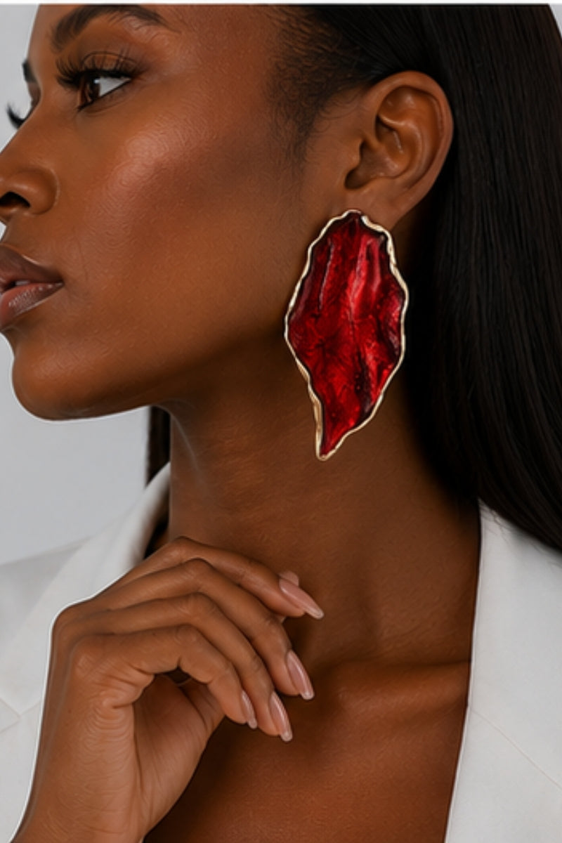 Crimson Luxe Statement Earrings