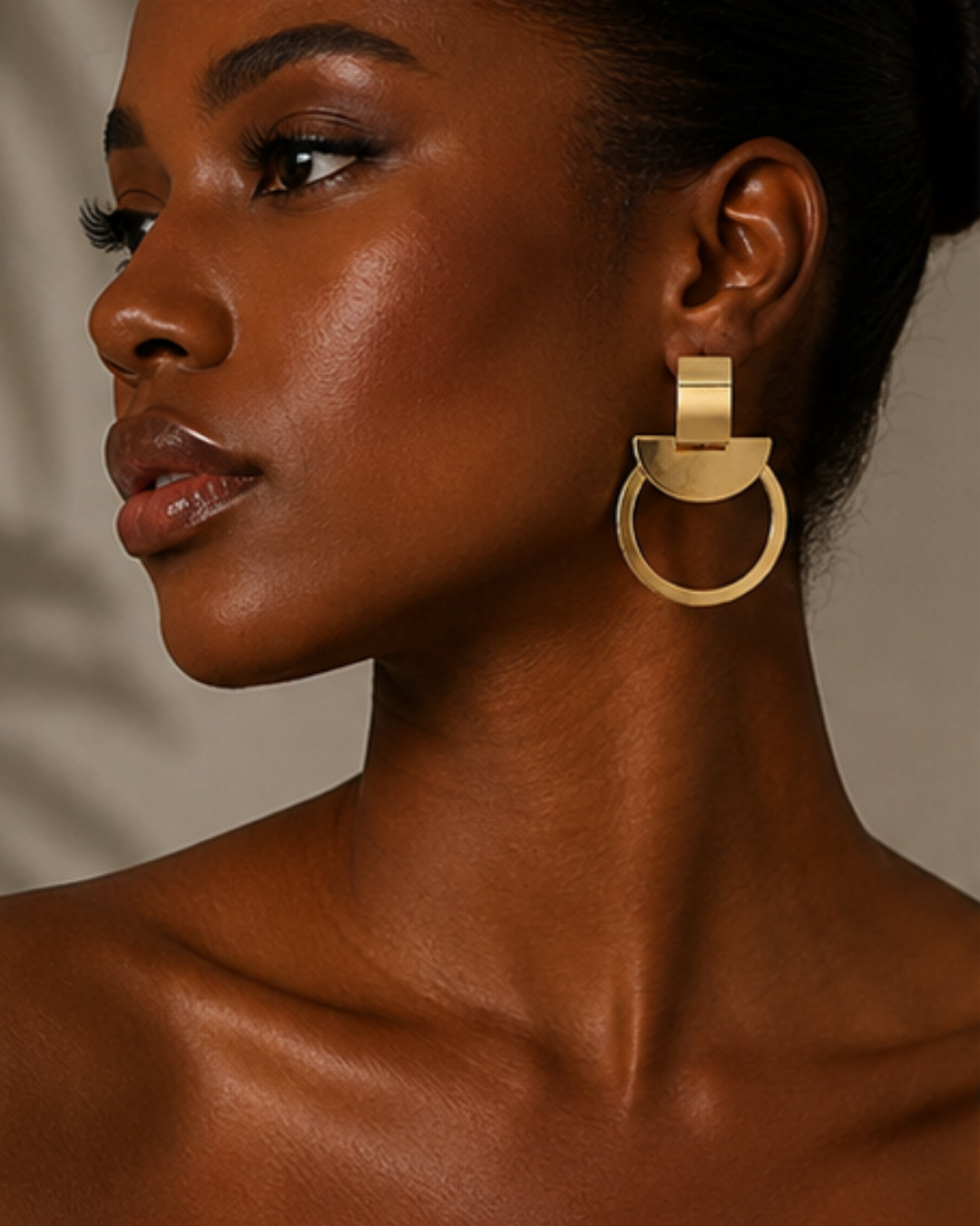 Golden Halo Statement Earrings (Left)