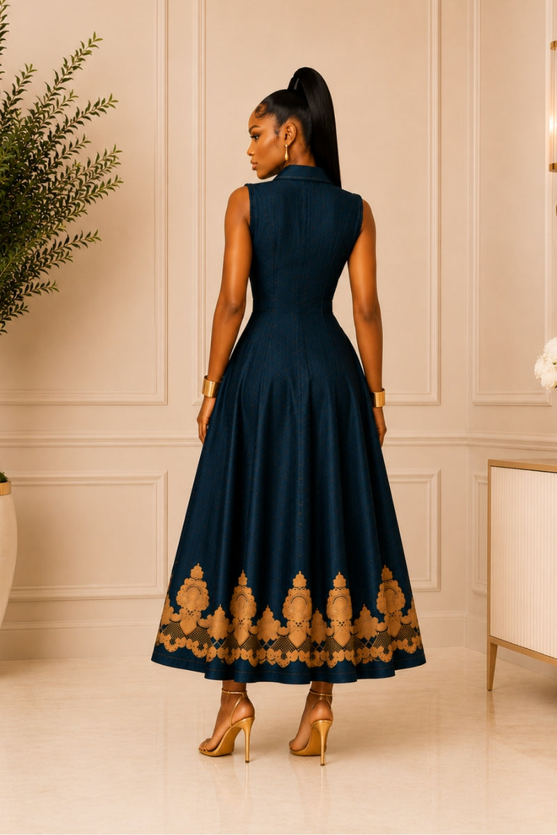 Gold Embellished Maxi