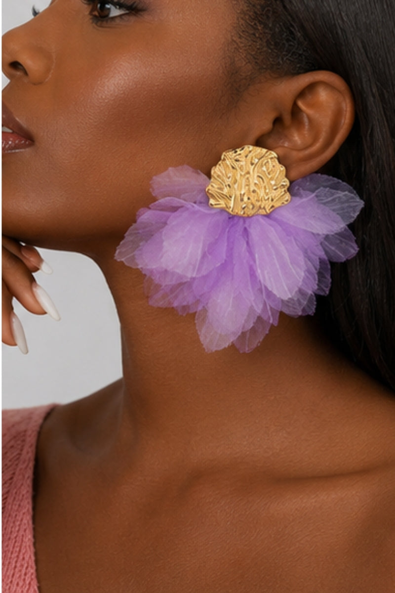 Lavender Bloom Statement Earrings
