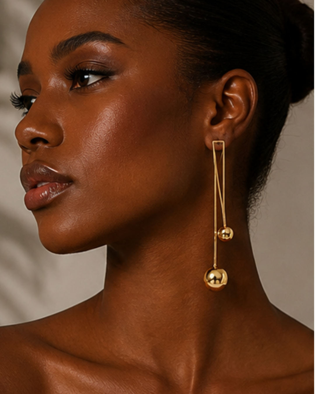 Golden Orbit Drop Earrings