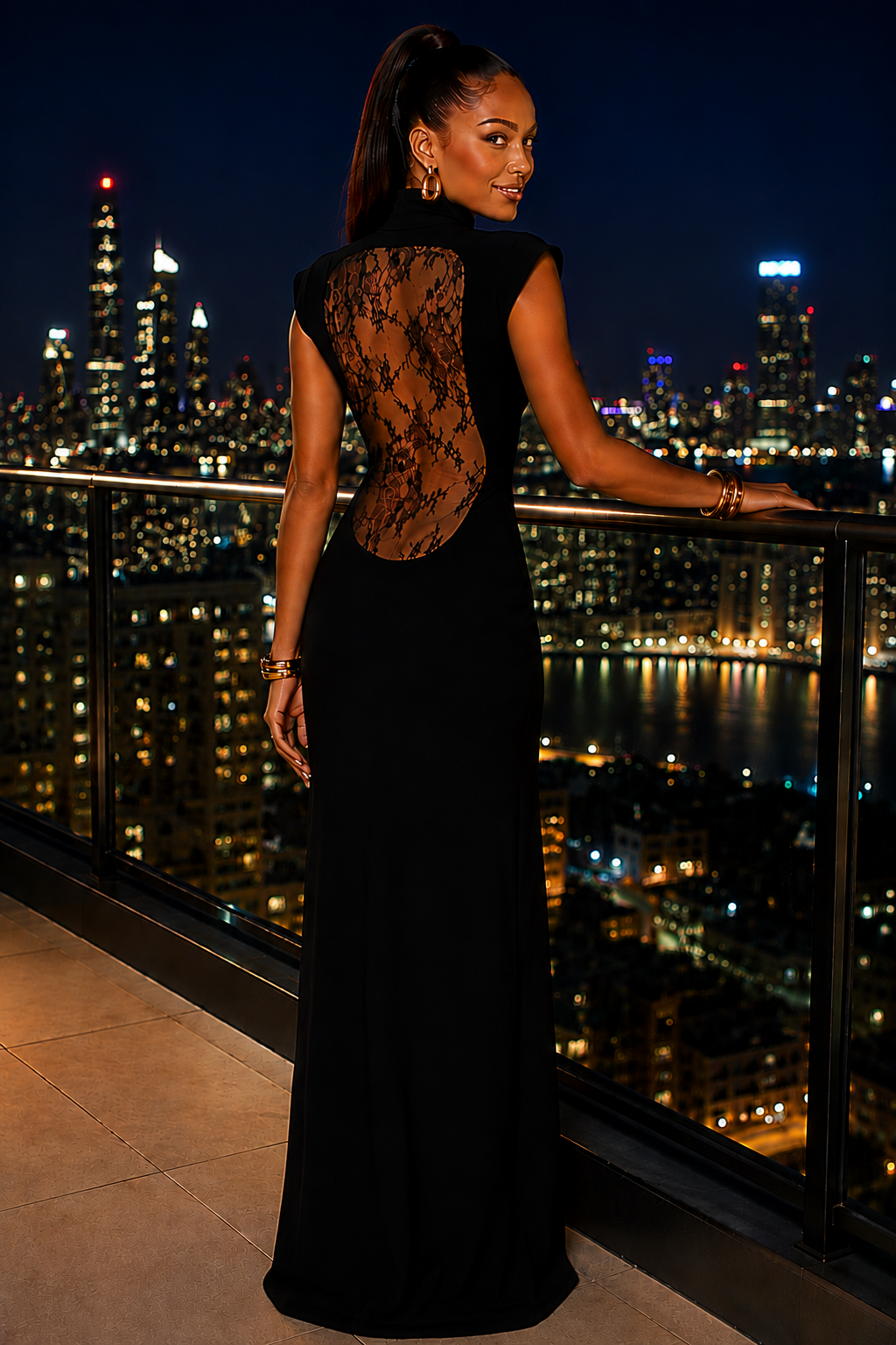 Midnight Allure Keyhole Gown